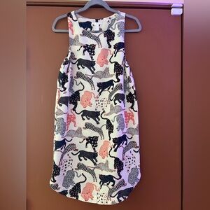 Playful Panther Print Sleeveless Shift Dress, Size US 8 / EUR 38, FITS LIKE A 6